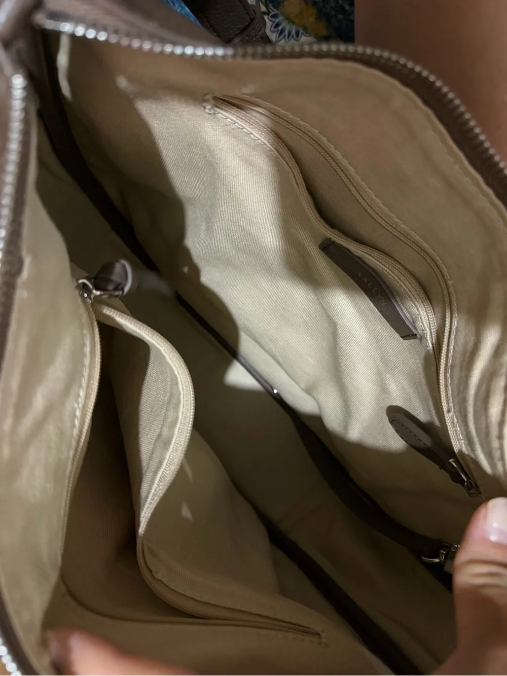 Aallyn Marley pebbled hobo shoulder bag taupe